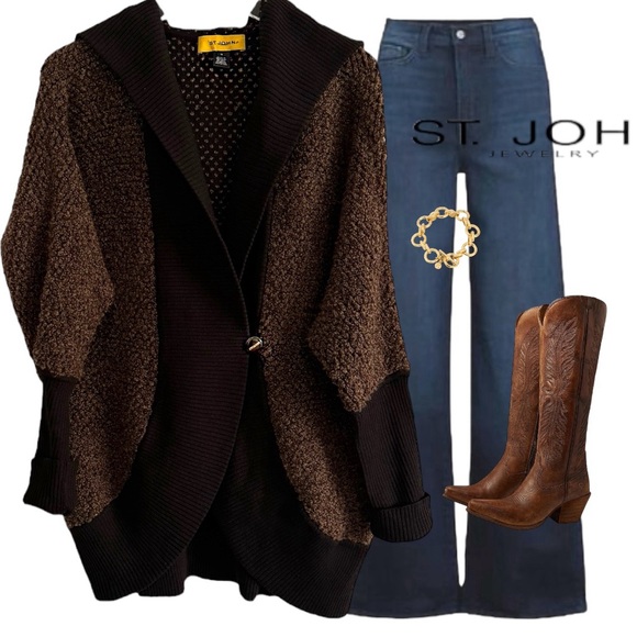 St. John Sweaters - ST. JOHN WOOL CASHMERE TEDDY SHERPA HOODED SWEATER CARDIGAN VINTAGE JACKET